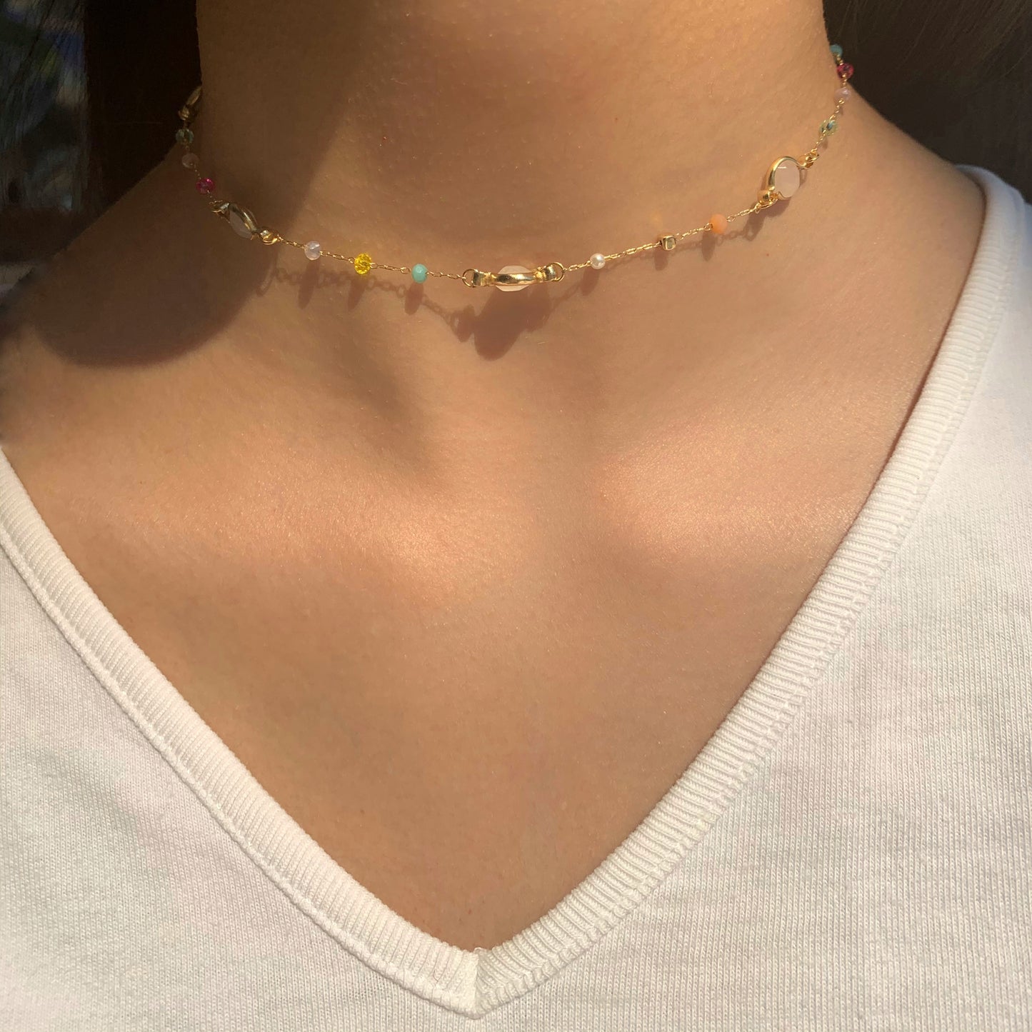 Multi-color Beaded Choker